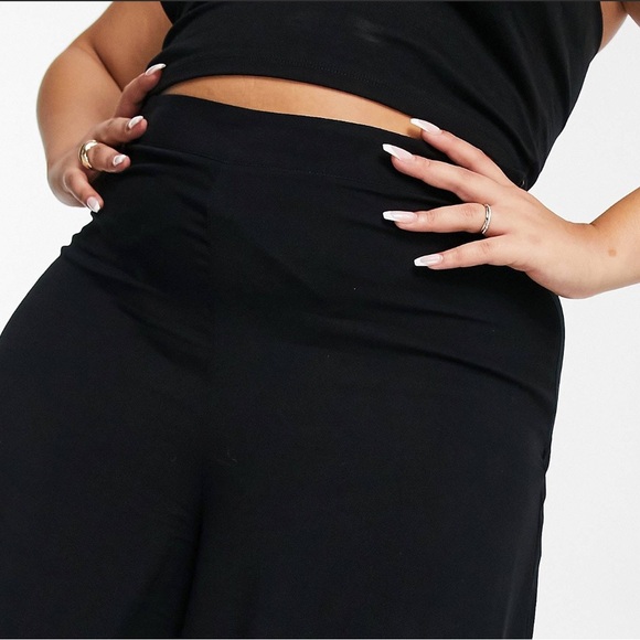 ASOS Curve Elegant Black Wide Leg Pants - Picture 3 of 9